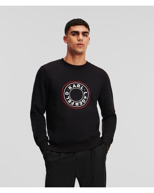 Karl Lagerfeld Black Circle Logo Sweatshirt for men