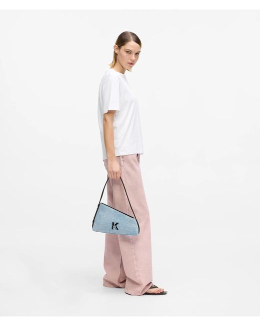 KL Jeans Blue Geo Denim Shoulder Bag