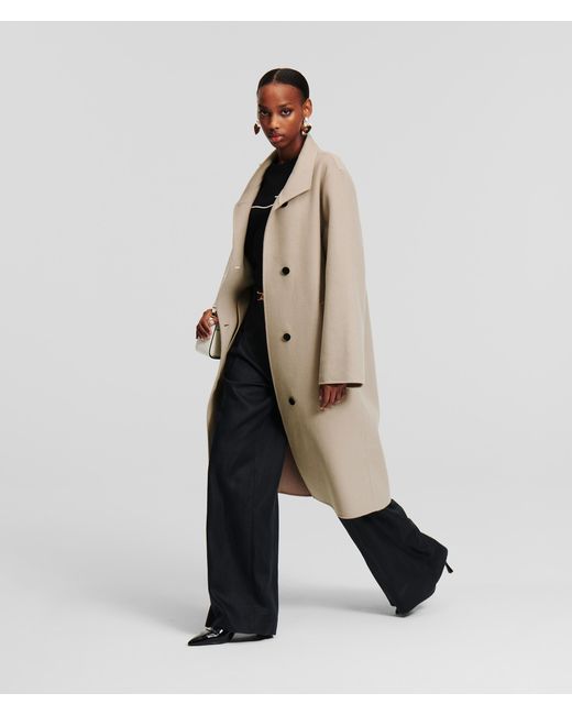 Karl Lagerfeld Natural Soft Double-face Wool Coat