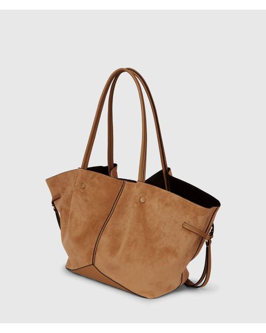 Karl Lagerfeld Brown K/Pierced Large Faux-Suede Tote Bag