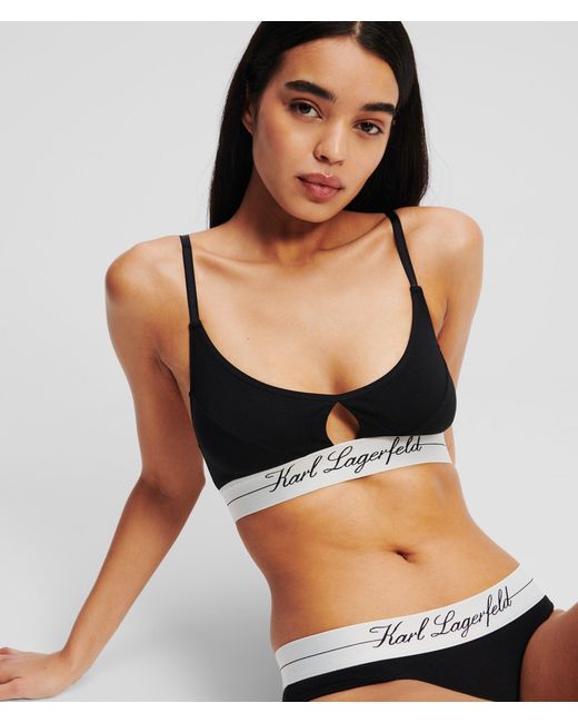 Karl Lagerfeld Black Hotel Karl Peephole Bra