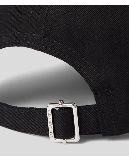 Karl Lagerfeld Black K/Ikonik 2.0 Baseball Cap