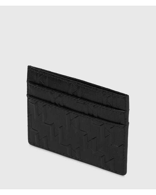 Karl Lagerfeld Black K/Monogram Perforated Cardholder for men
