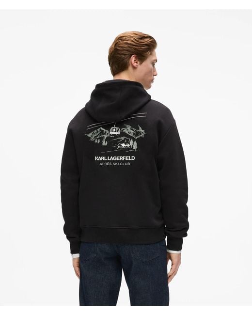 Karl Lagerfeld Black Après Ski Club Hoodie for men