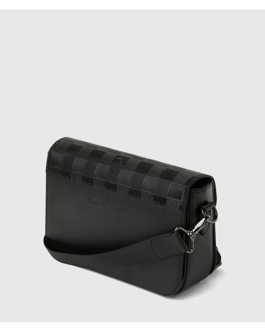 Sac À Bandoulière Monogram À Motif Damier, Homme, Taille Karl Lagerfeld pour homme en coloris Black