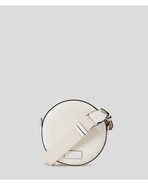 Karl Lagerfeld Metallic K/circle Round Perforated Logo Crossbody Bag