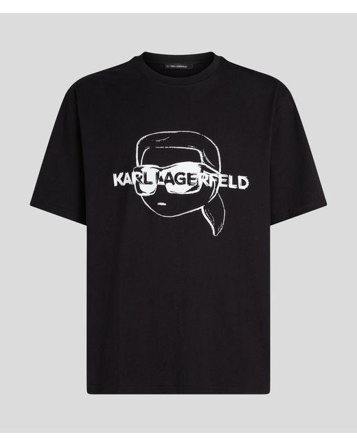 Karl Lagerfeld Black Ikon Graphic T-shirt for men