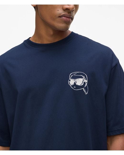 Karl Lagerfeld Blue Ikon T-Shirt for men