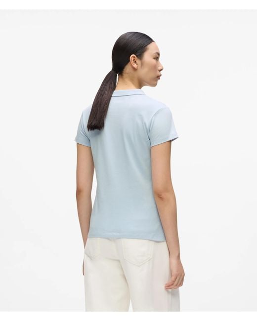 Karl Lagerfeld Blue Signature Piqué Polo Shirt