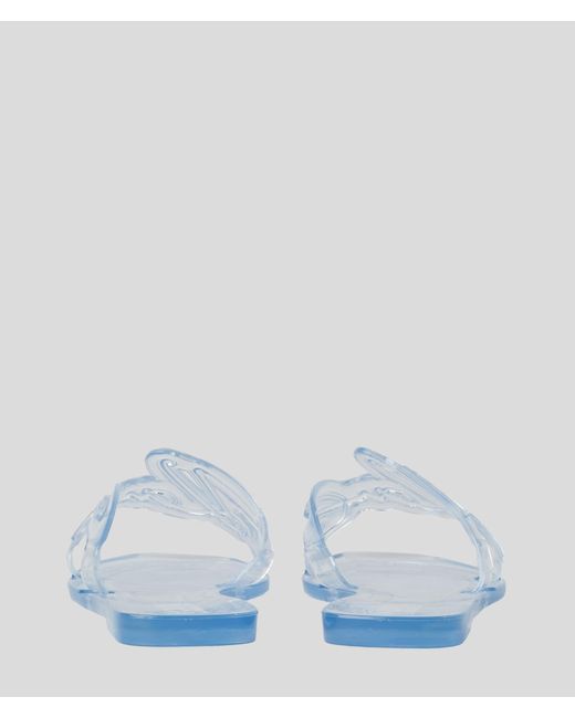 Karl Lagerfeld White Signature Jelly Sandals