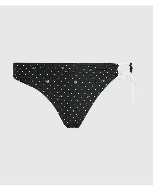 Karl Lagerfeld Black Polka Dot Cheeky Bikini Bottom