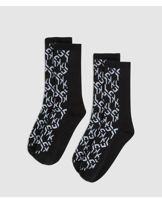 KL Jeans Black Monogram Socks