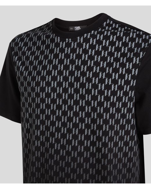 Karl Lagerfeld Black Kl Monogram T-shirt for men