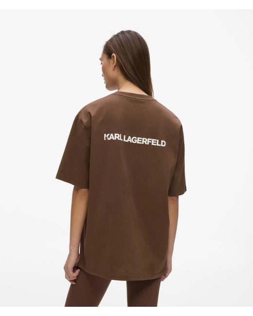 Karl Lagerfeld Brown Logo Athleisure T-Shirt