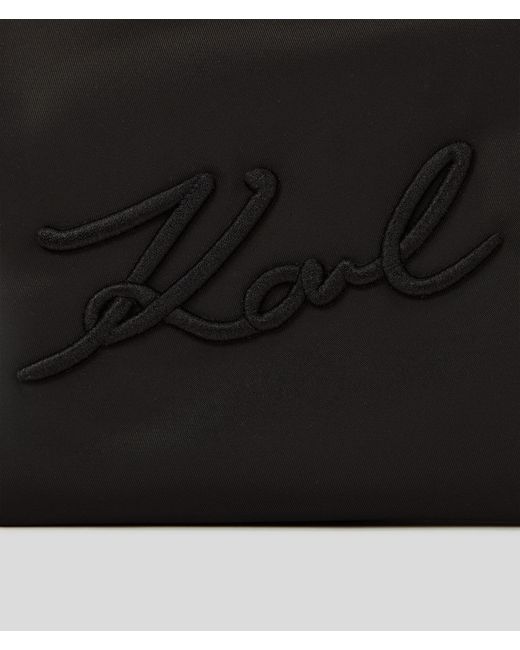Karl Lagerfeld White K/signature Nylon Pouch