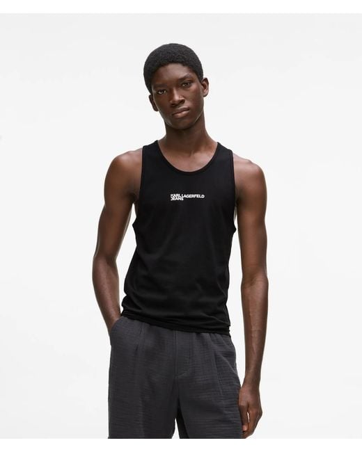 KL Jeans Black Logo Tank Top for men