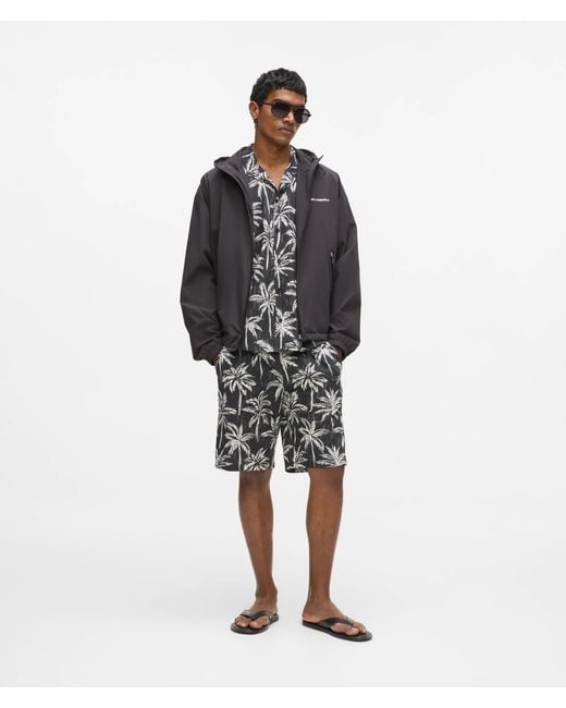 Karl Lagerfeld Black Hooded Zip-Up Jacket for men