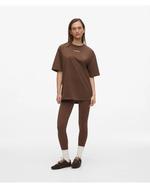 Karl Lagerfeld Brown Logo Athleisure T-Shirt