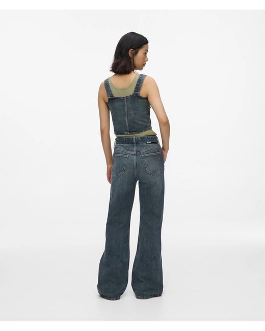 KL Jeans Blue Belted High-Rise Flared Jeans