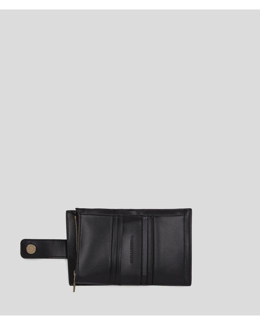 Karl Lagerfeld Black K/Autograph Mittelgrosses Portemonnaie Mit Vorhängeschloss, Frau, Größe