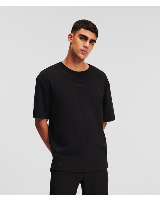 Karl Lagerfeld Black Oversized Sunglasses T-shirt for men