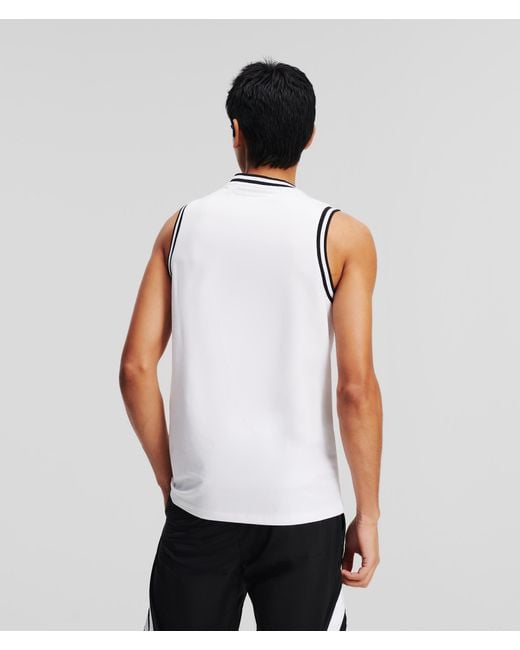 Karl Lagerfeld White Sleeveless Crew Neck T-shirt for men
