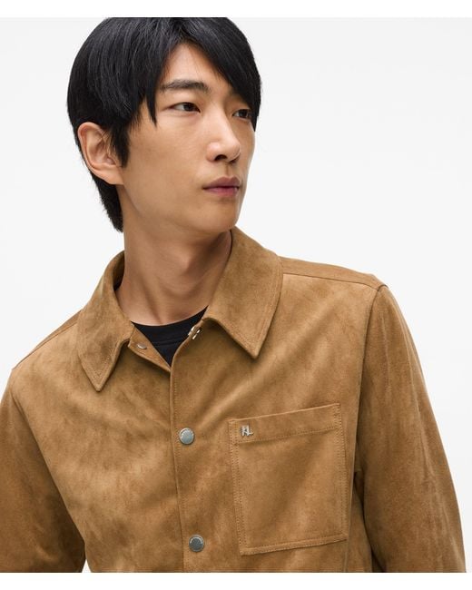 Karl Lagerfeld Natural Faux Suede Trucker Jacket for men