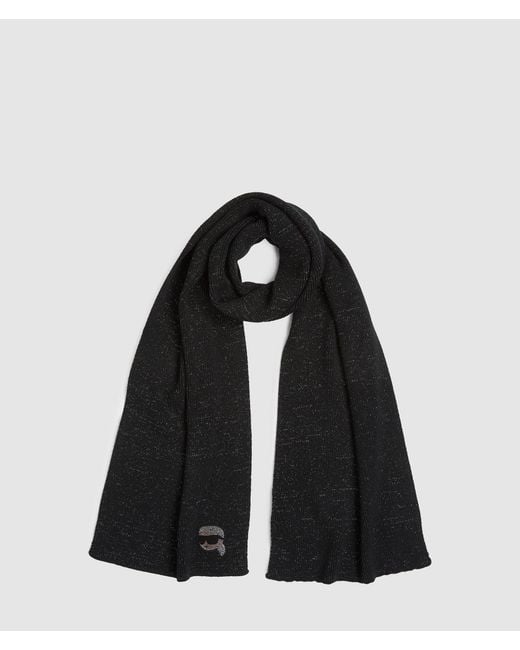 Karl Lagerfeld Black Ikon Rhinestone Scarf