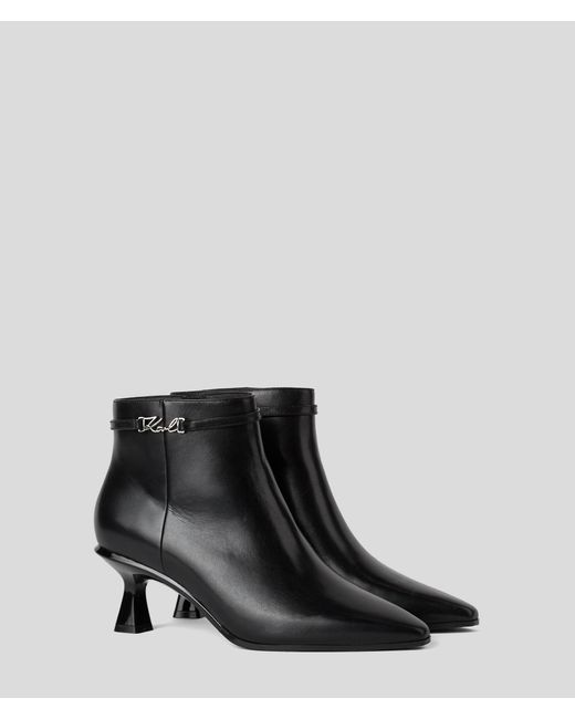 Karl Lagerfeld Black Panache Signia Ankle Boots