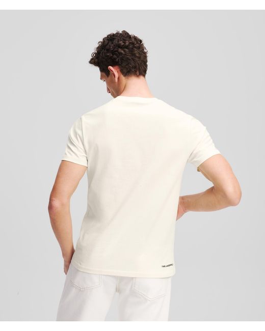 Karl Lagerfeld White Kameo V-Neck T-Shirt for men