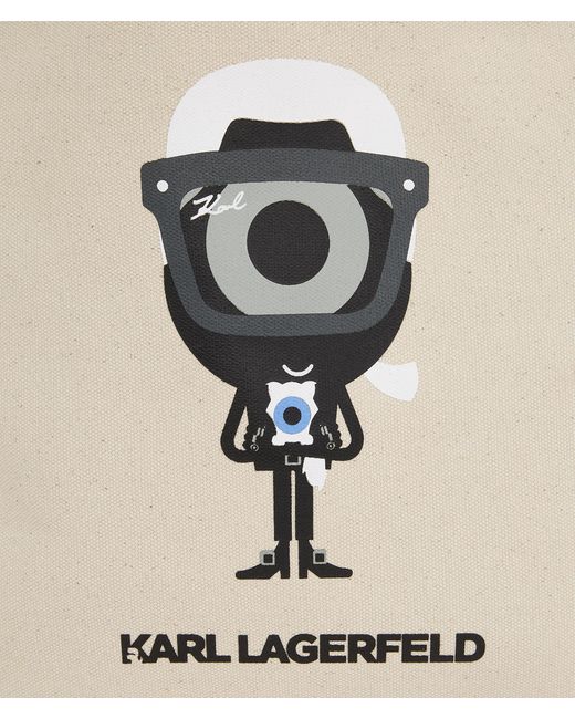 Karl Lagerfeld White Kl X Darcel Disappoints Reversible Canvas Shopper