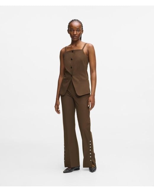 Karl Lagerfeld Brown Snap Button Pants