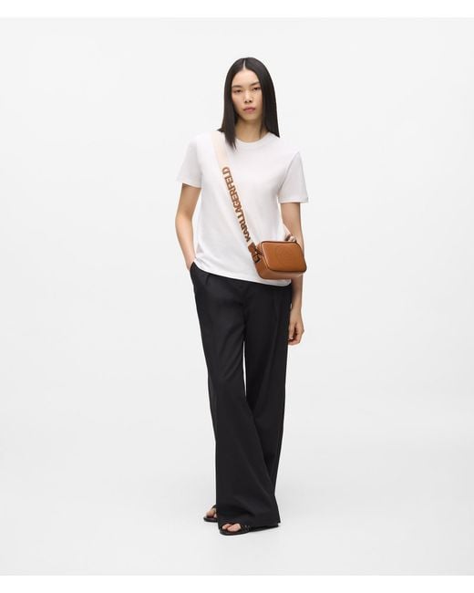 Karl Lagerfeld Brown K/Circle Perforated Crossbody Bag