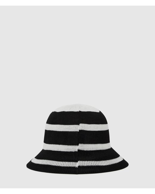 KL Jeans Black Knitted Striped Bucket Hat