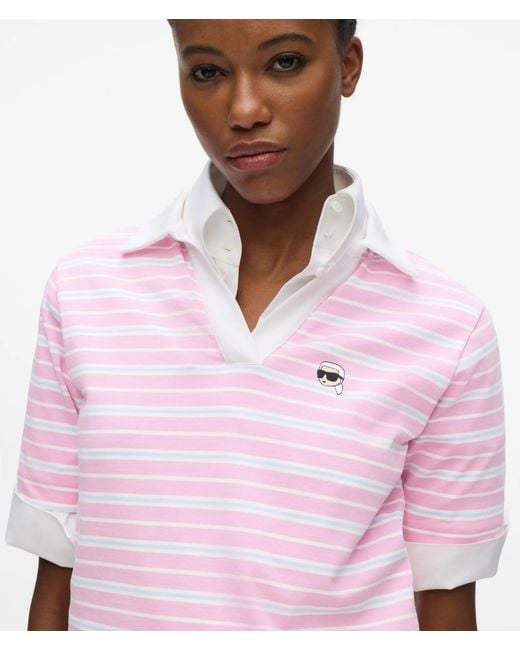 Karl Lagerfeld Ikon Stripe Polo Shirt, Multicoloured