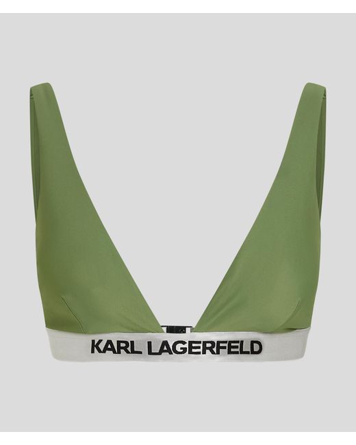 Karl Lagerfeld Red Karl Logo Triangle Bikini Top
