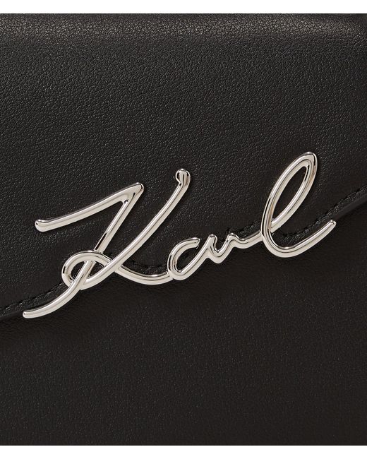 Karl Lagerfeld Black K/Signature Slim Crossbody Bag