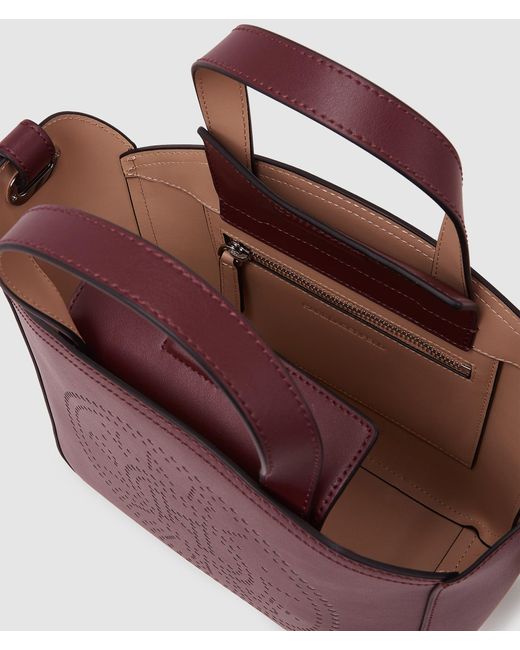 Karl Lagerfeld Purple K/Circle Kleine Tote-Bag Mit Lochmuster, Damen, Größe