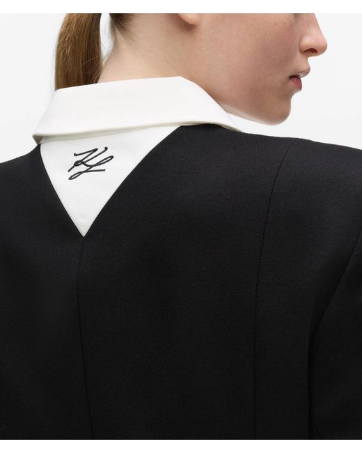 Karl Lagerfeld Black Contrast Collar Dress