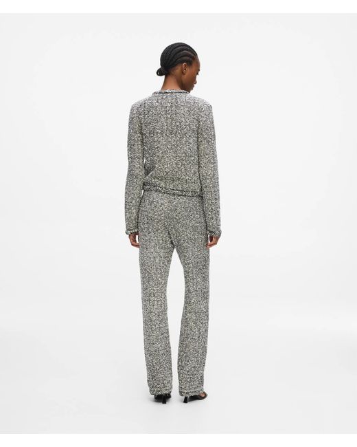 Karl Lagerfeld Gray Bouclé Knit Pants, Multicoloured