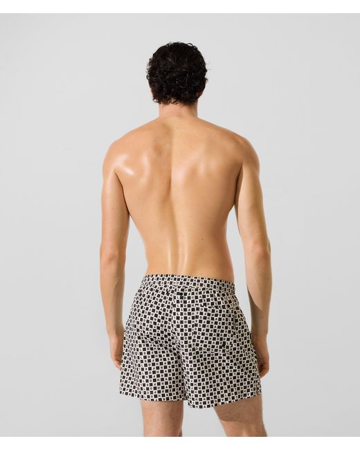 Karl Lagerfeld Green Checkerboard Boardshorts, Multicoloured for men