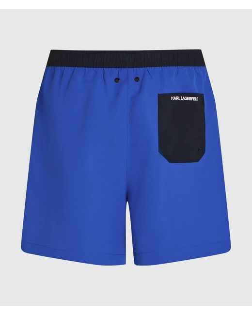 Karl Lagerfeld Blue Rue St-Guillaume Contrast Boardshorts for men