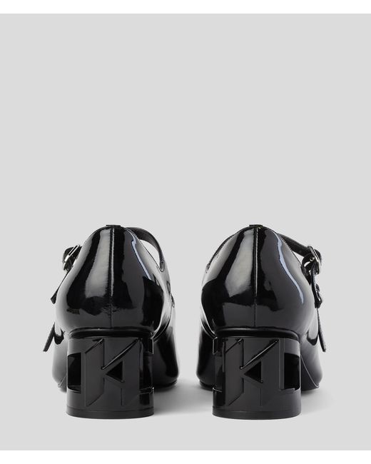 Karl Lagerfeld Black Tetra Heel Double Strap Shoes