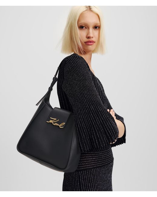 Karl Lagerfeld Black K/Signature Hobo-Tasche, Frau, Größe