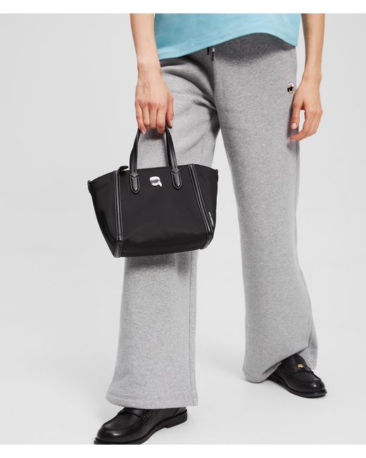 Karl Lagerfeld Black Ikon Nylon Small Tote Bag
