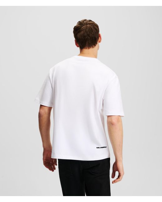 Karl Lagerfeld White Bouclé T-shirt for men