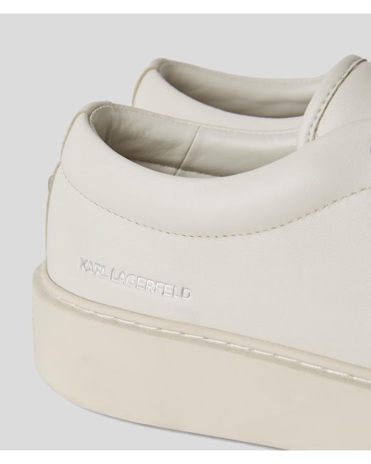 Karl Lagerfeld White Flint Leather Sneakers for men