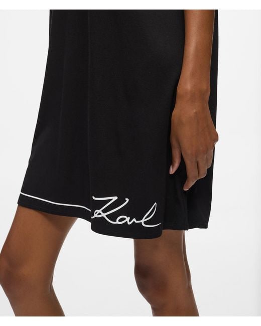 Karl Lagerfeld Black Signature Pajama Dress