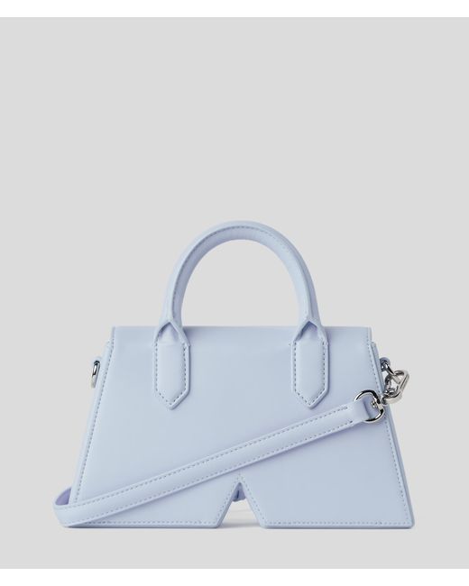 Karl Lagerfeld Blue Ikon K Small Leather Crossbody Bag