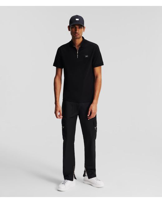 Polo Avec Patte De Boutonnage Zippée Karl Lagerfeld pour homme en coloris Black